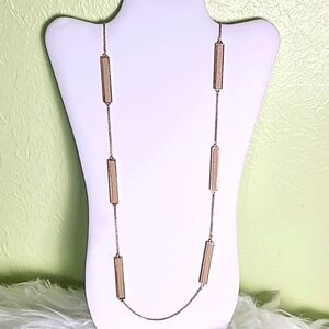 Vintage Charming Charlie Gold Bar Necklace